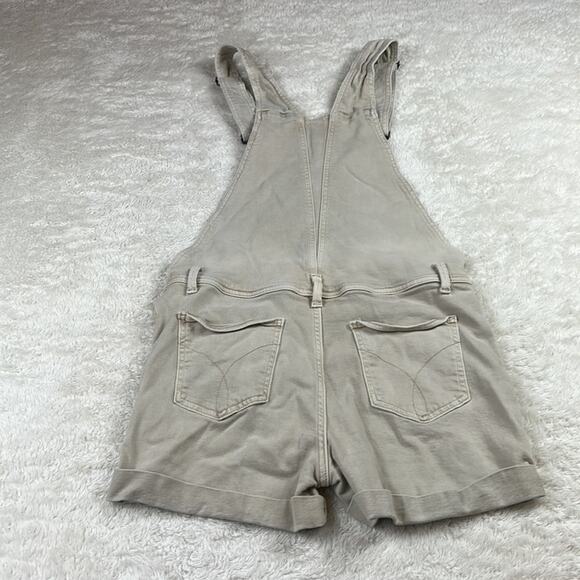 Calvin Klein khaki shortalls denim overall shorts, size small - Picture 3 of 13